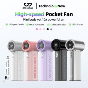 GOOJODOQ Fan GFS007 4000 mAh Turbo Mini Fan Rechargeable Handheld Portable Strong Wind Jet Hand